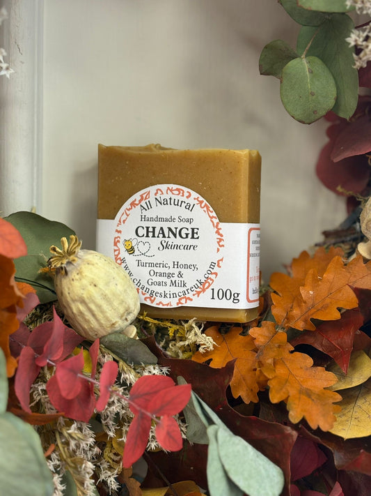 Turmeric, Honey, Goat’s Milk Soap with Sweet Orange Essential Oil