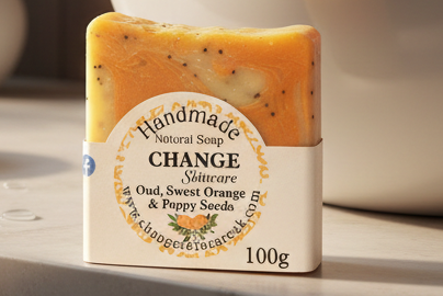 Oud, Sweet Orange & Poppy Seed Natural Soap Bar