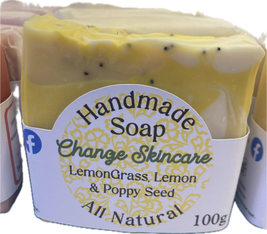 *NEW - Lemongrass, Lemon & Poppy Seed Natural Soap Bar*