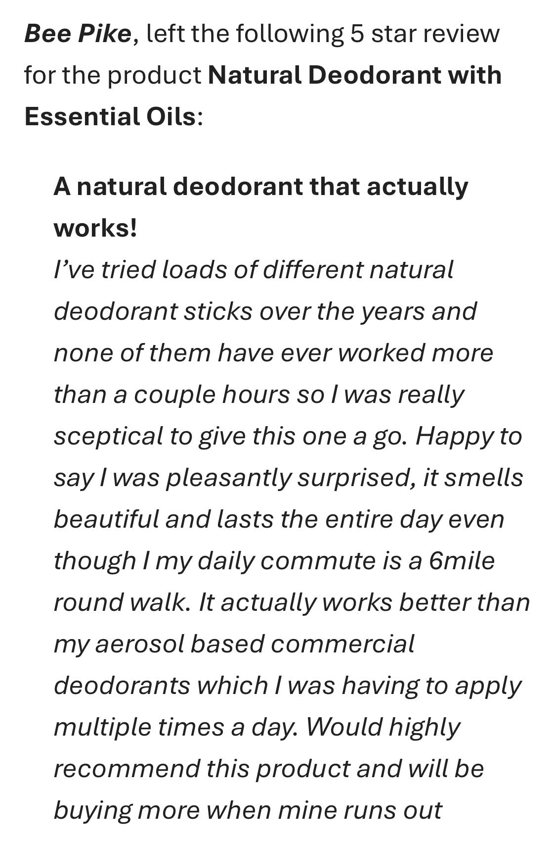 Natural Deodorant with Essential Oils