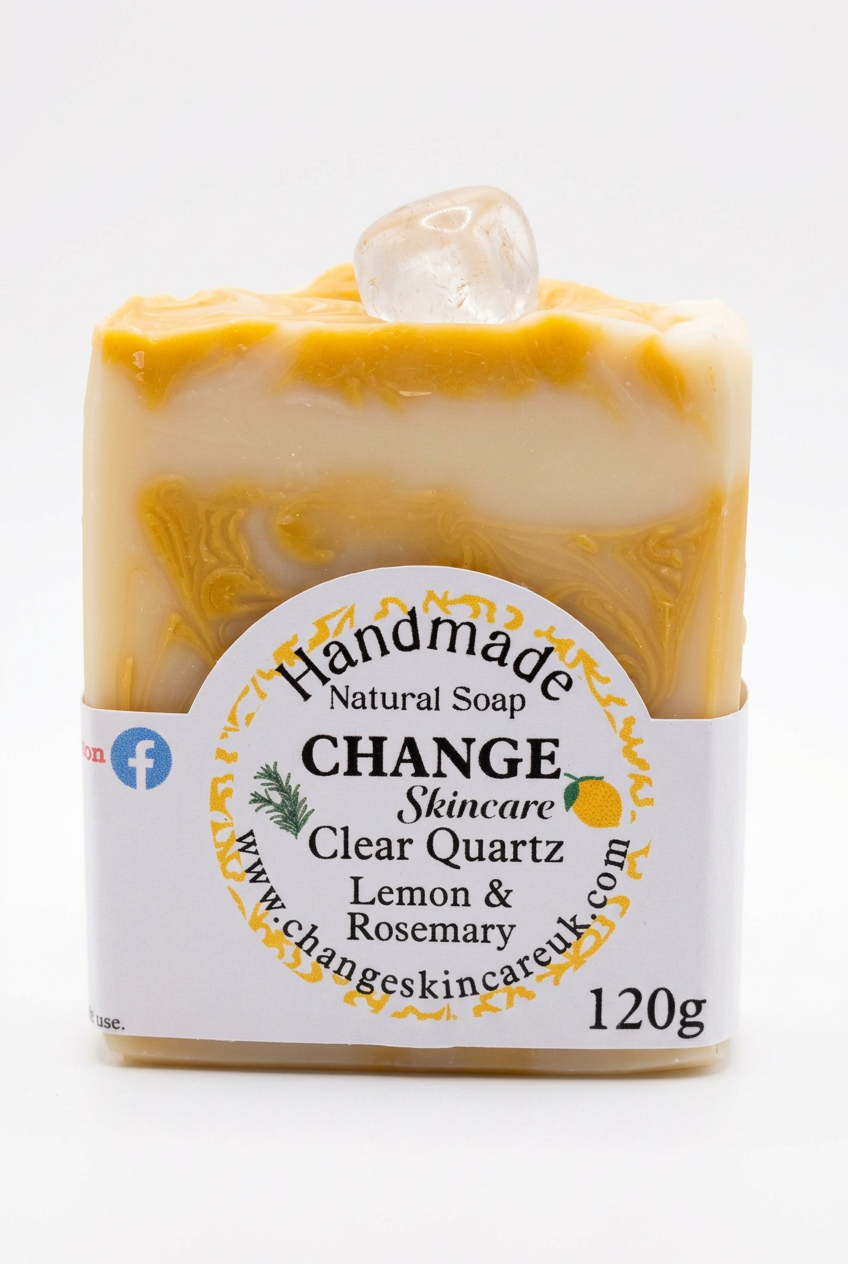 Clear Quartz Crystal Soap Bar. Ideal for mental clarity and revitalisation.