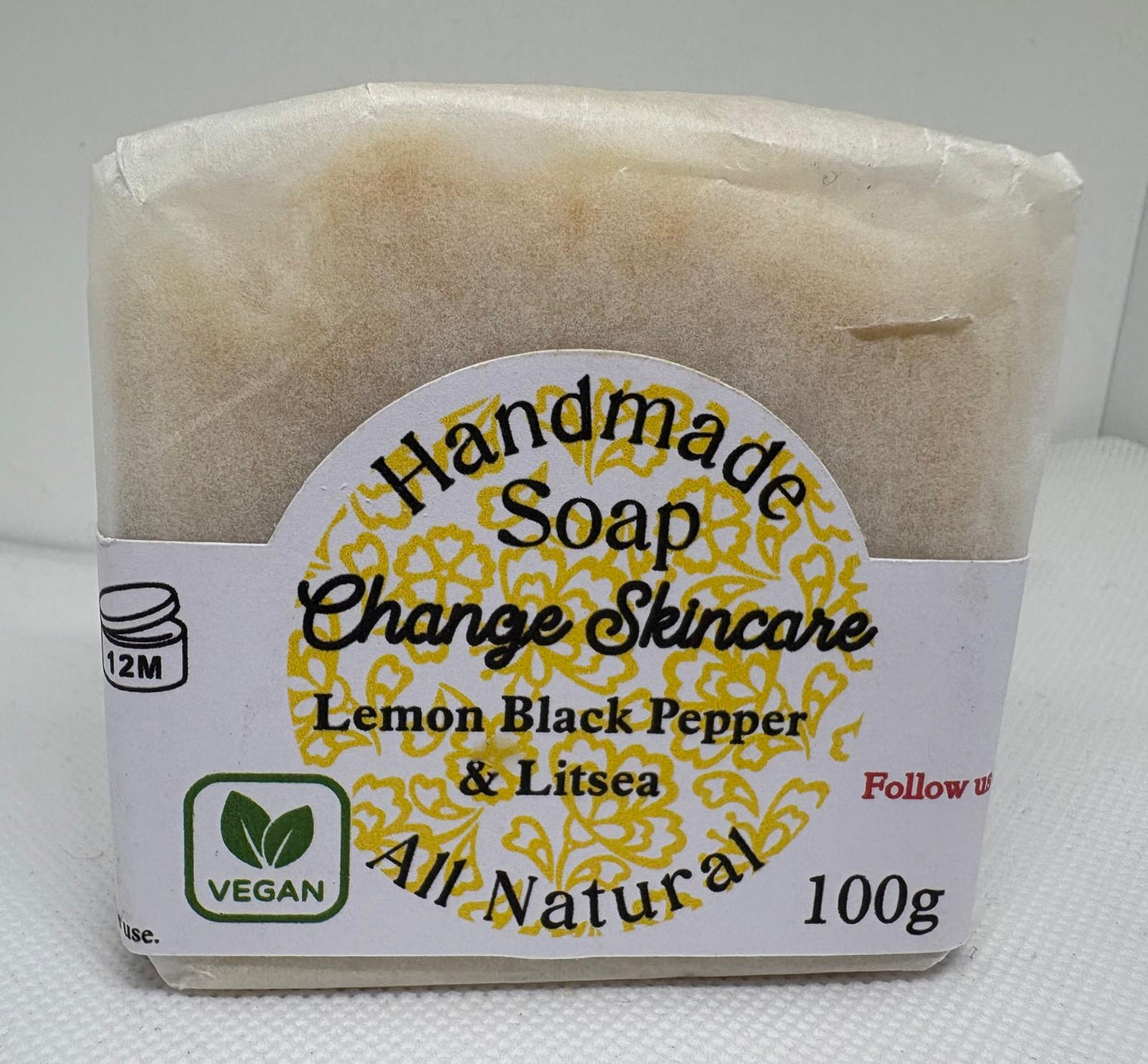 Lemon, Black Pepper & Litsea Vegan Soap Bar