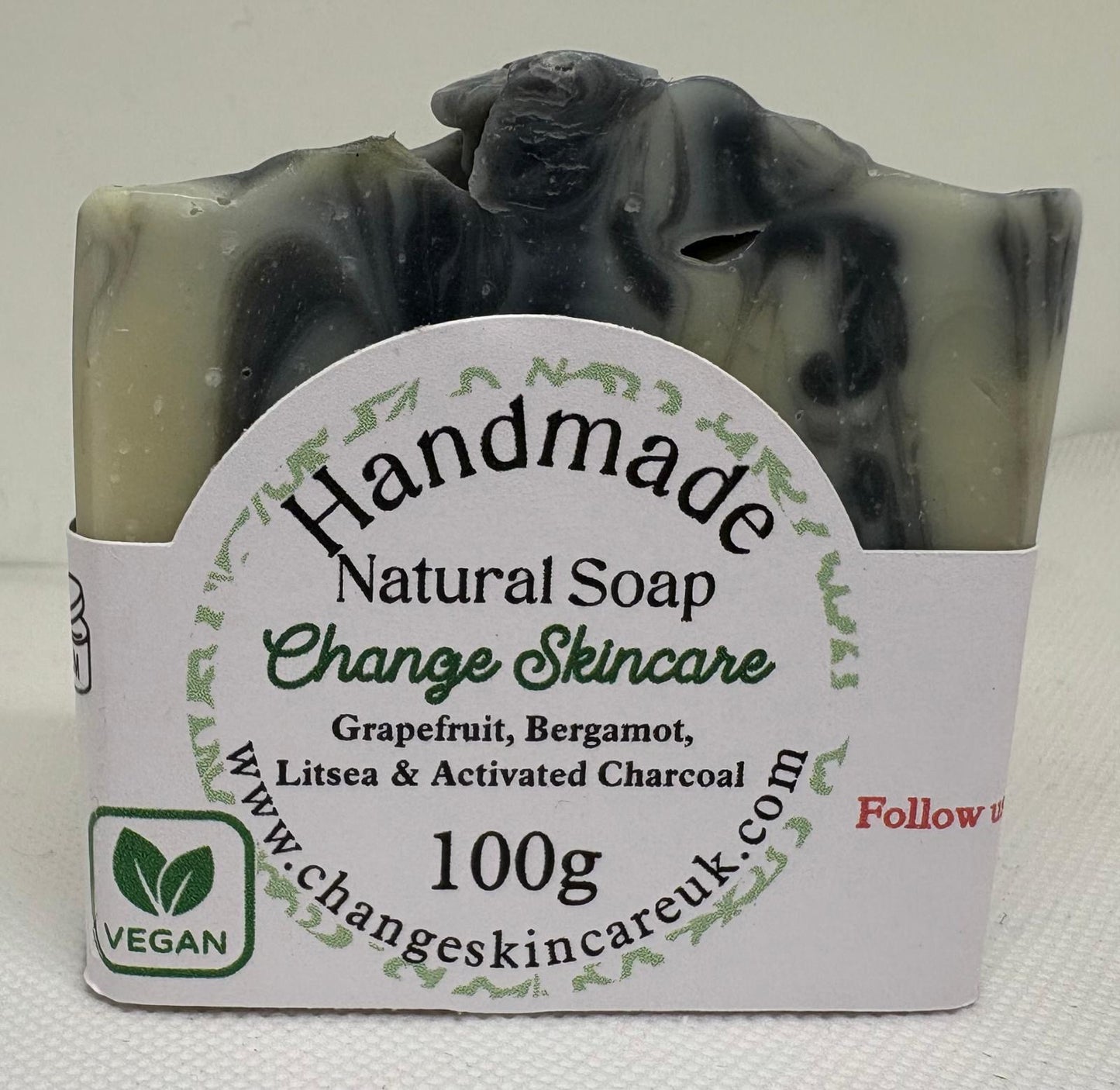 Grapefruit Bergamot & Litsea Vegan Soap Bar with Activated Charcoal