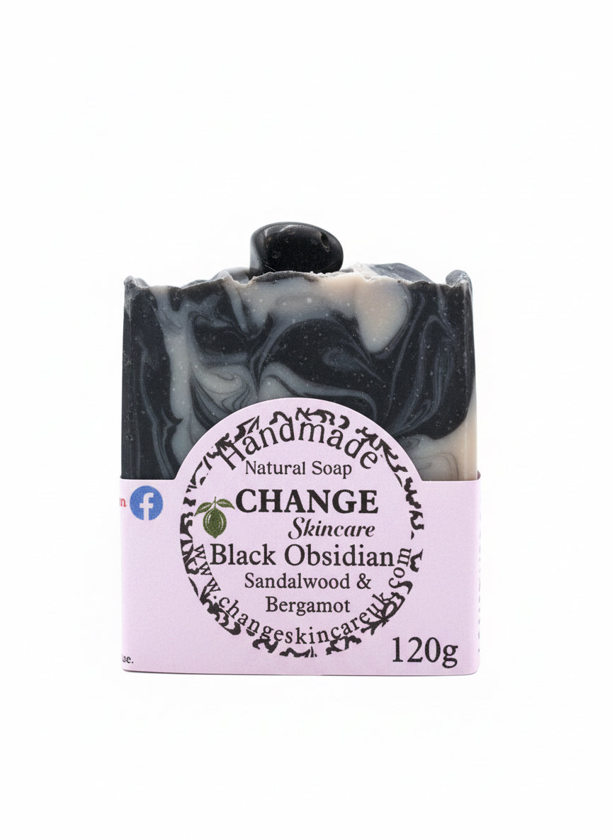 Obsidian Crystal Soap Bar - Grounding, Protection & Emotional Healing