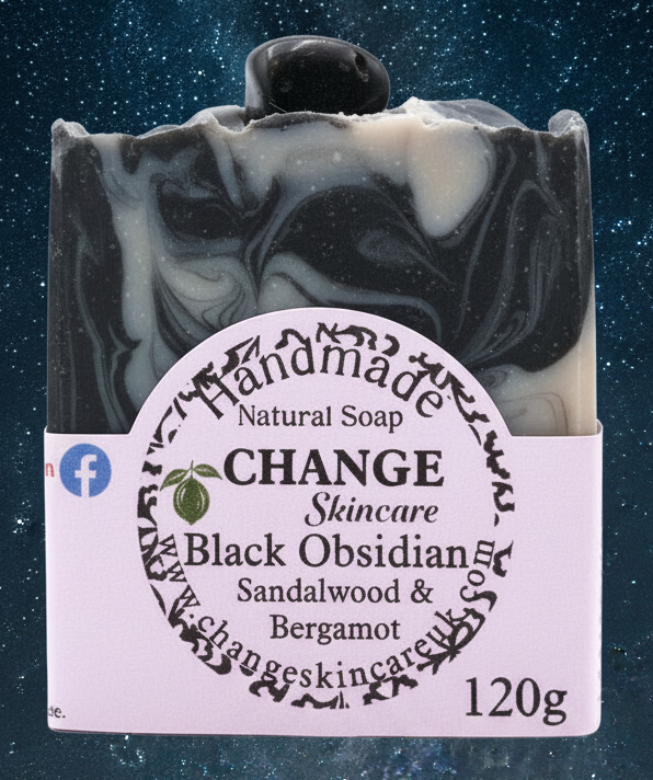 Obsidian Crystal Soap Bar - Grounding, Protection & Emotional Healing