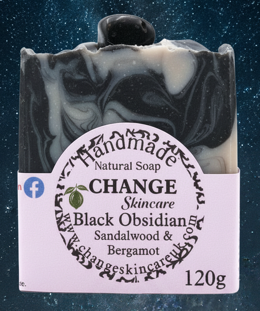 Obsidian Crystal Soap Bar - Grounding, Protection & Emotional Healing