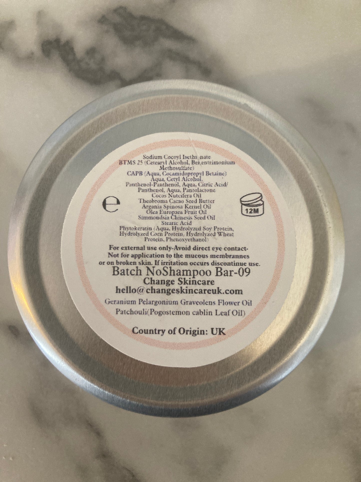 Patchouli & Geranium Shampoo Bar