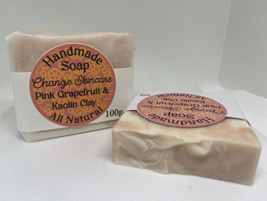 Pink Grapefruit & Kaolin Clay Natural Soap Bar