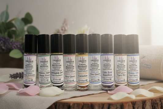 Aromatherapy Pulse Point Oils with Crystal Chips